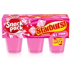 Snack Pack Starburst Strawberry Juicy Gels 6 Pack 6 - 3.25 oz Cups
