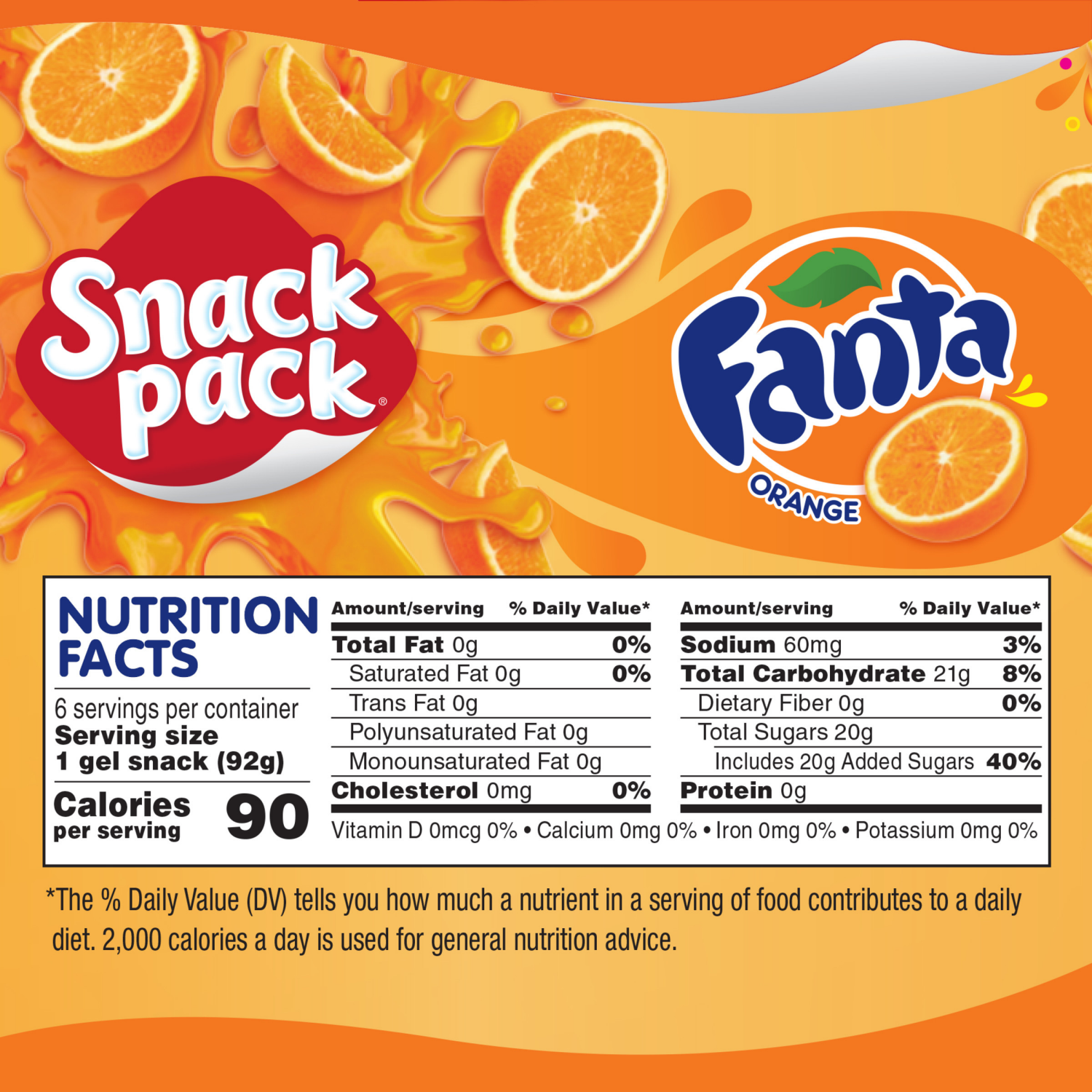slide 3 of 8, Snack Pack Fanta Orange Juicy Gels 6 - 3.25 oz Cups, 6 ct
