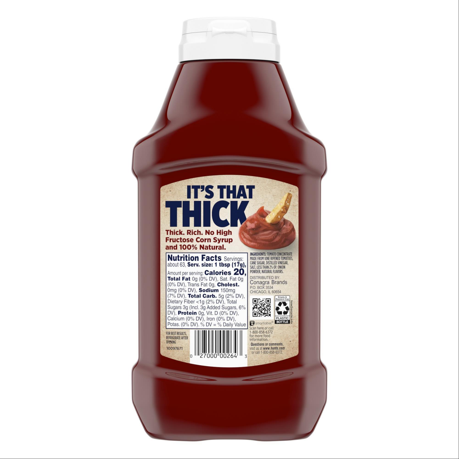 slide 2 of 7, Hunt's 100% Natural Thicker & Richer Tomato Ketchup 38 oz, 38 oz