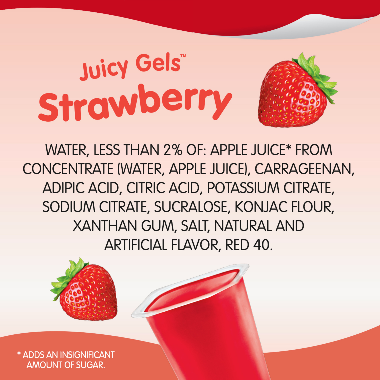 slide 3 of 4, Snack Pack Sugar Free Strawberry Flavored Juicy Gels, 3.25 oz Snack Cups, 4 Count, 4 ct