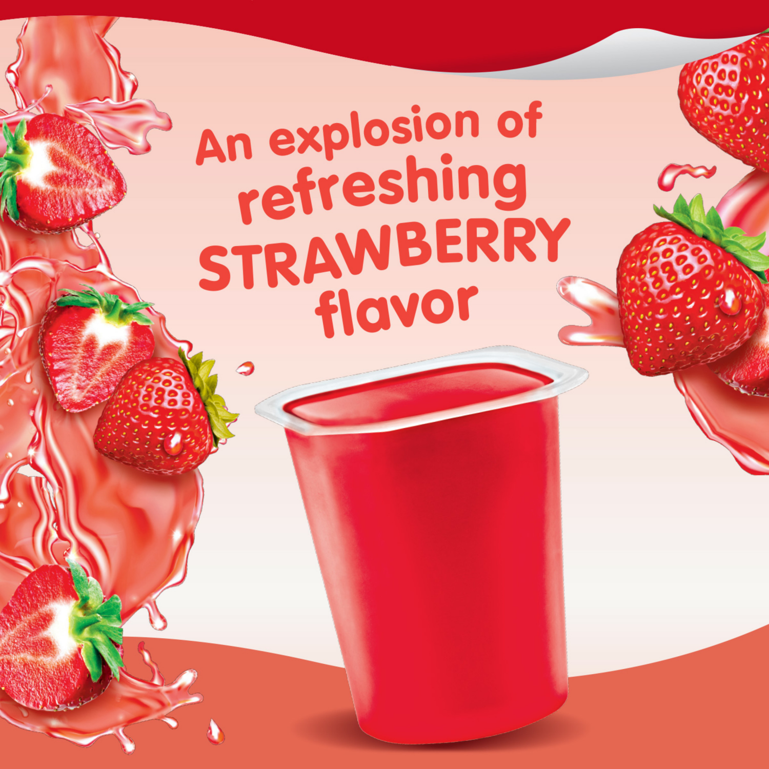 slide 4 of 4, Snack Pack Sugar Free Strawberry Flavored Juicy Gels, 3.25 oz Snack Cups, 4 Count, 4 ct