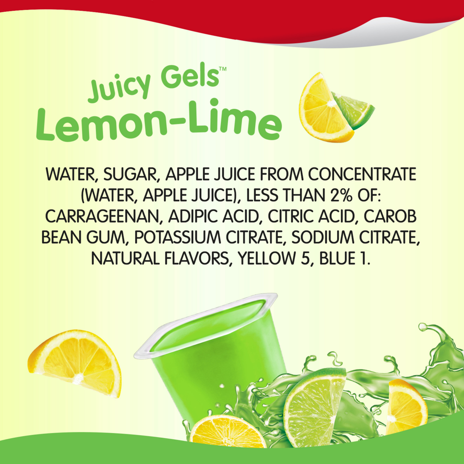 slide 4 of 7, Snack Pack Lemon Lime Flavored Juicy Gels, 6 Count Snack Cups, 6 ct