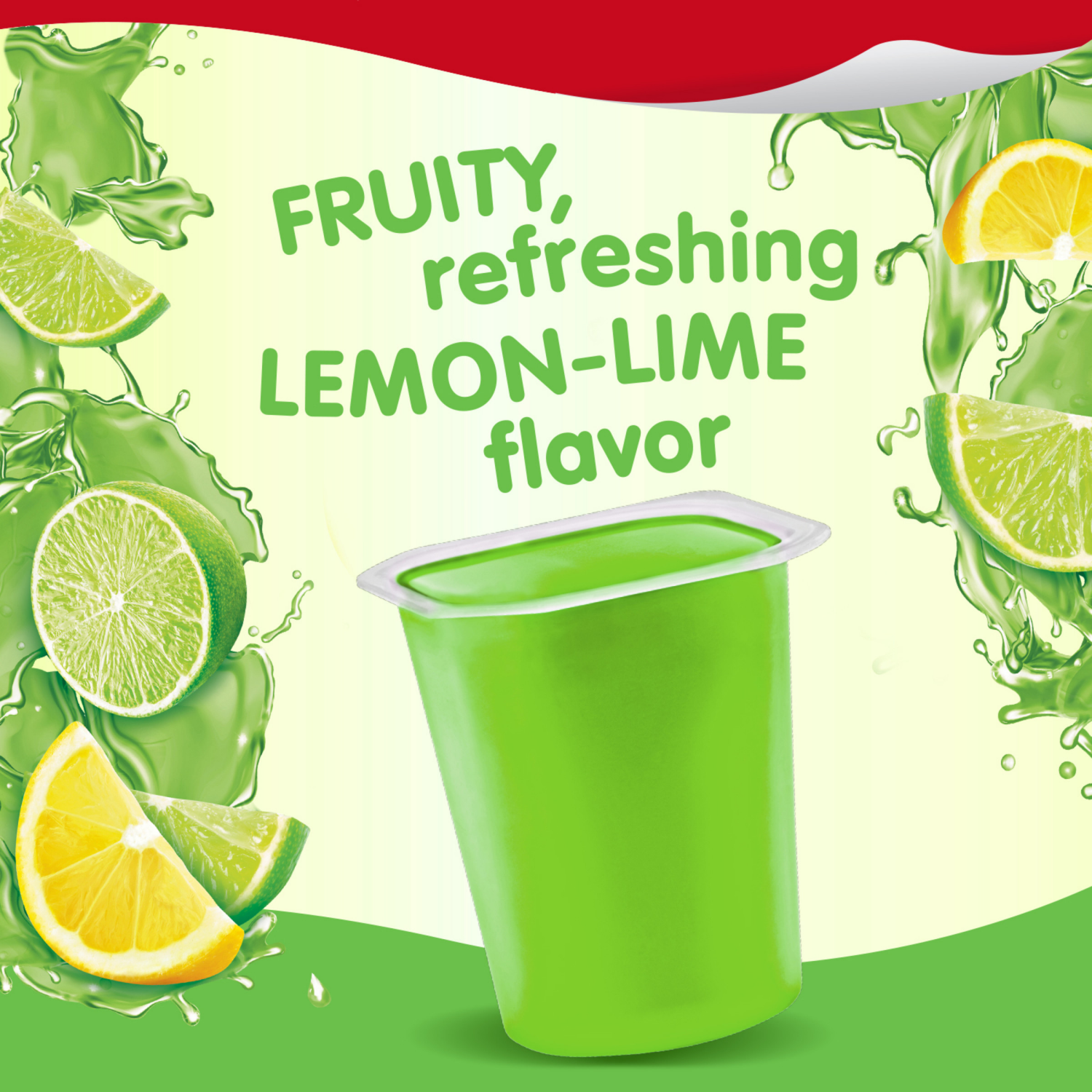 slide 5 of 7, Snack Pack Lemon Lime Flavored Juicy Gels, 6 Count Snack Cups, 6 ct