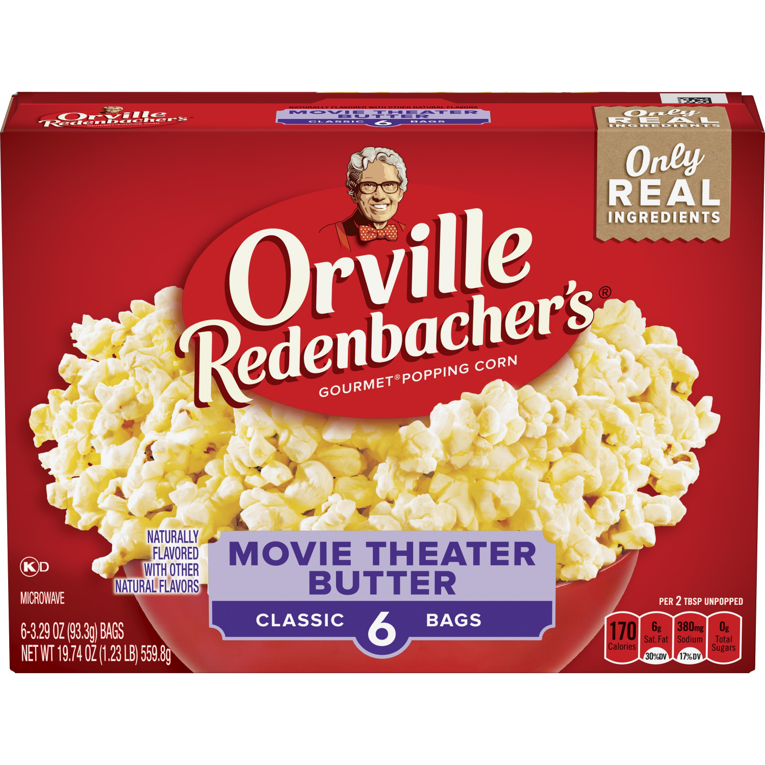 slide 1 of 4, Orville Redenbacher's Orville Redenbacher’s Movie Theater Butter Popcorn, Microwave Popcorn, 6 Count (Pack of 6), 6 ct