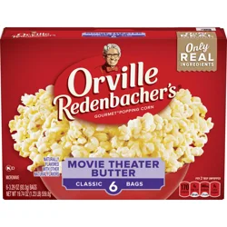 Orville Redenbacher's Orville Redenbacher’s Movie Theater Butter Popcorn, Microwave Popcorn, 6 Count (Pack of 6)