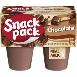Snack Pack Chocolate Pudding, 3.25 oz Pudding Cups, 4 Count