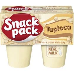Snack Pack Tapioca Pudding, 3.25 oz Pudding Cups, 4 Count