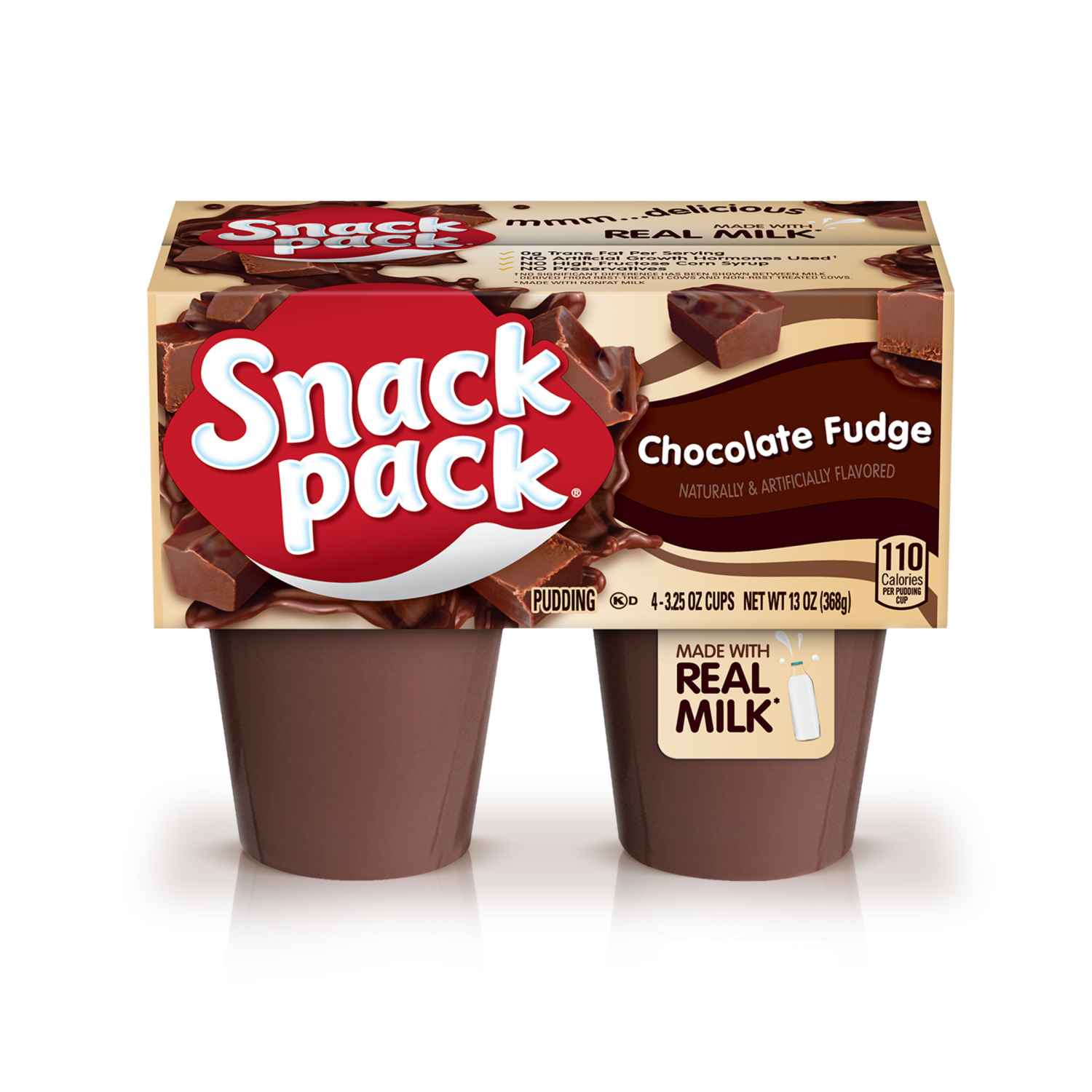 slide 1 of 5, Snack Pack Chocolate Fudge Pudding, 3.25 oz Pudding Cups, 4 Count, 12 Pack, 4 ct