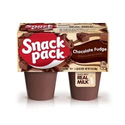Snack Pack Chocolate Fudge Pudding, 3.25 oz Pudding Cups, 4 Count, 12 Pack