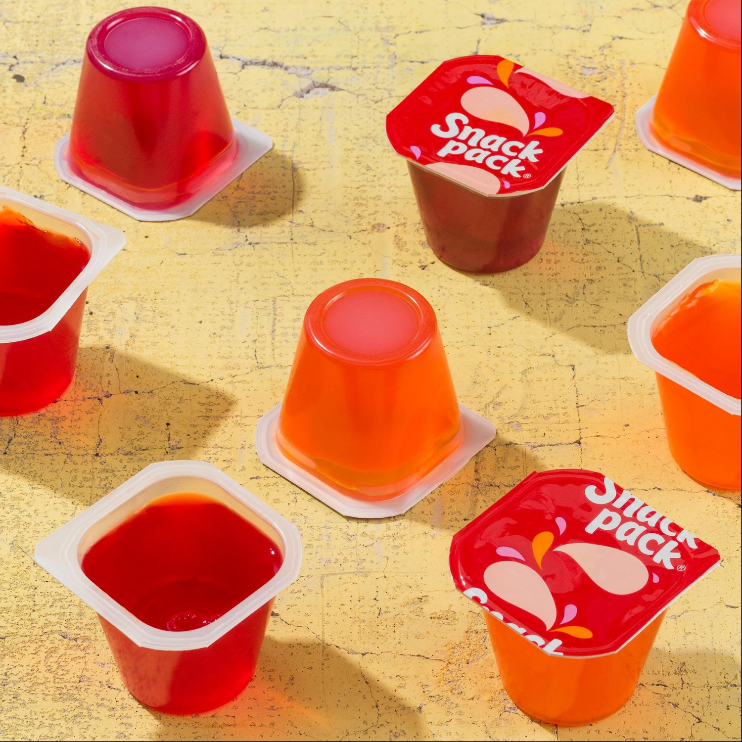 slide 8 of 8, Snack Pack Zero Sugar Strawberry and Orange Flavored Juicy Gels, 3.25 oz Snack Cups, 4 Count, 4 ct