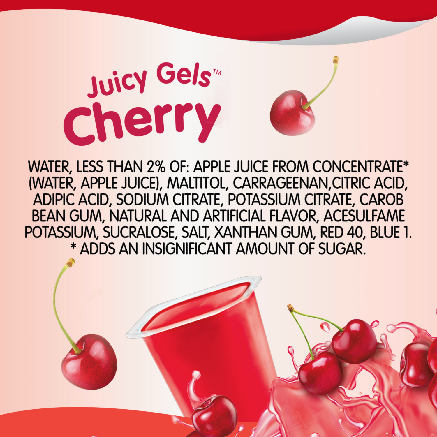 slide 5 of 8, Snack Pack Sugar Free Cherry Flavored Juicy Gels, 3.25 oz Snack Cups, 4 Count, 4 ct