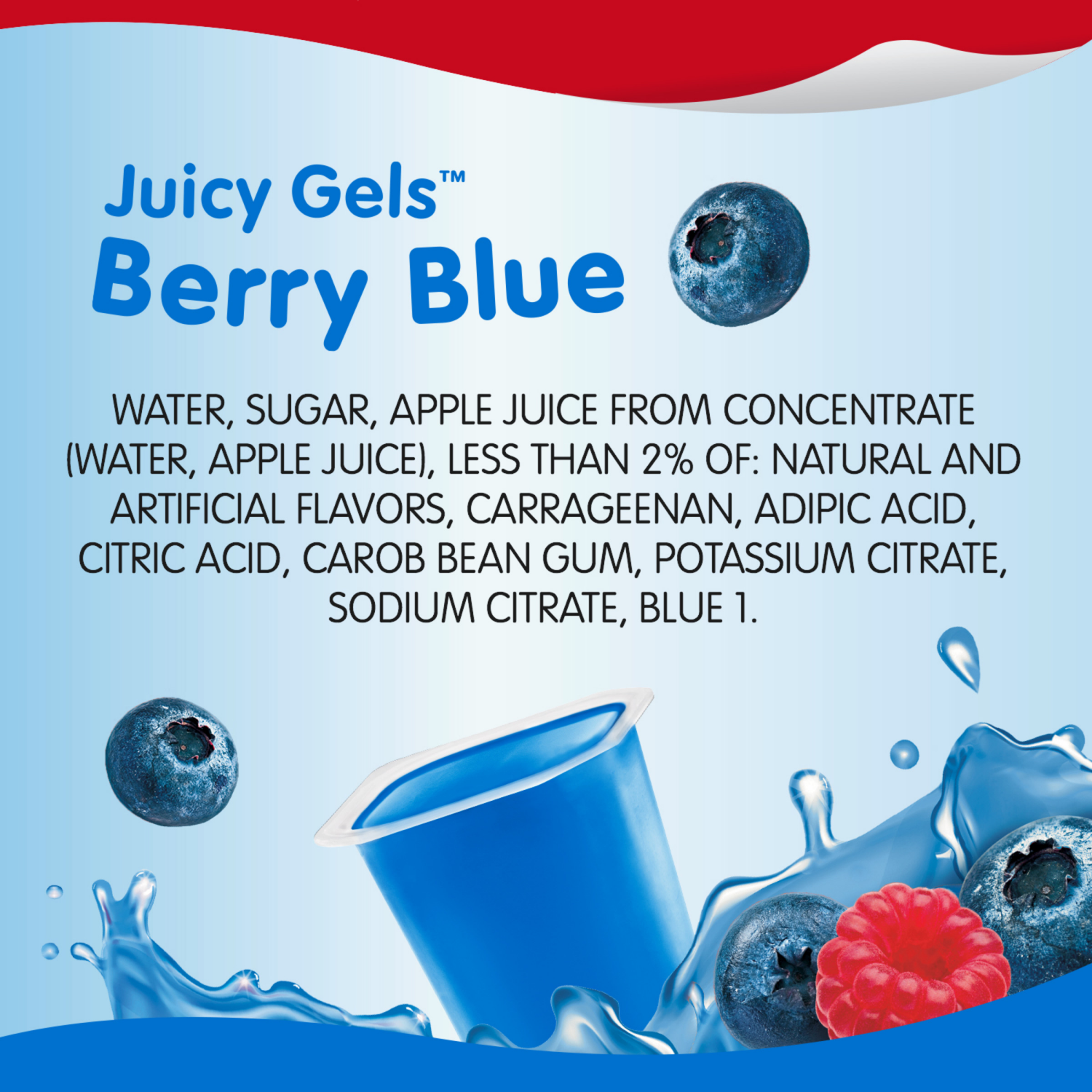 slide 5 of 8, Snack Pack Berry Blue Flavored Juicy Gels, 3.25 oz Snack Cups, 4 Count, 12 Pack, 4 ct
