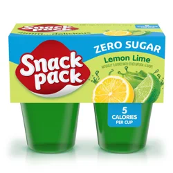 Snack Pack Zero Sugar Lemon Lime Flavored Low Calorie Juicy Gels Cups, 3.25 oz., 4-Count