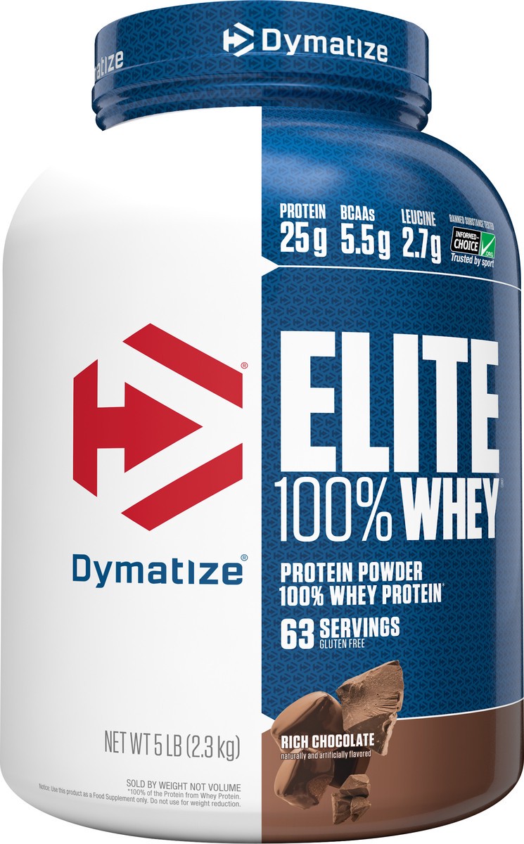 slide 4 of 8, Dymatize 100% Whey Rich Chocolate Protein Powder 5 oz, 5 oz