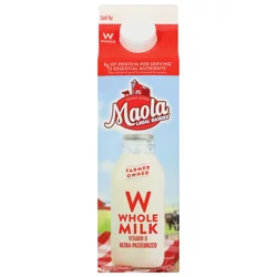 Maola Vitamin D Ultra-Pasteurized Whole Milk 1 qt