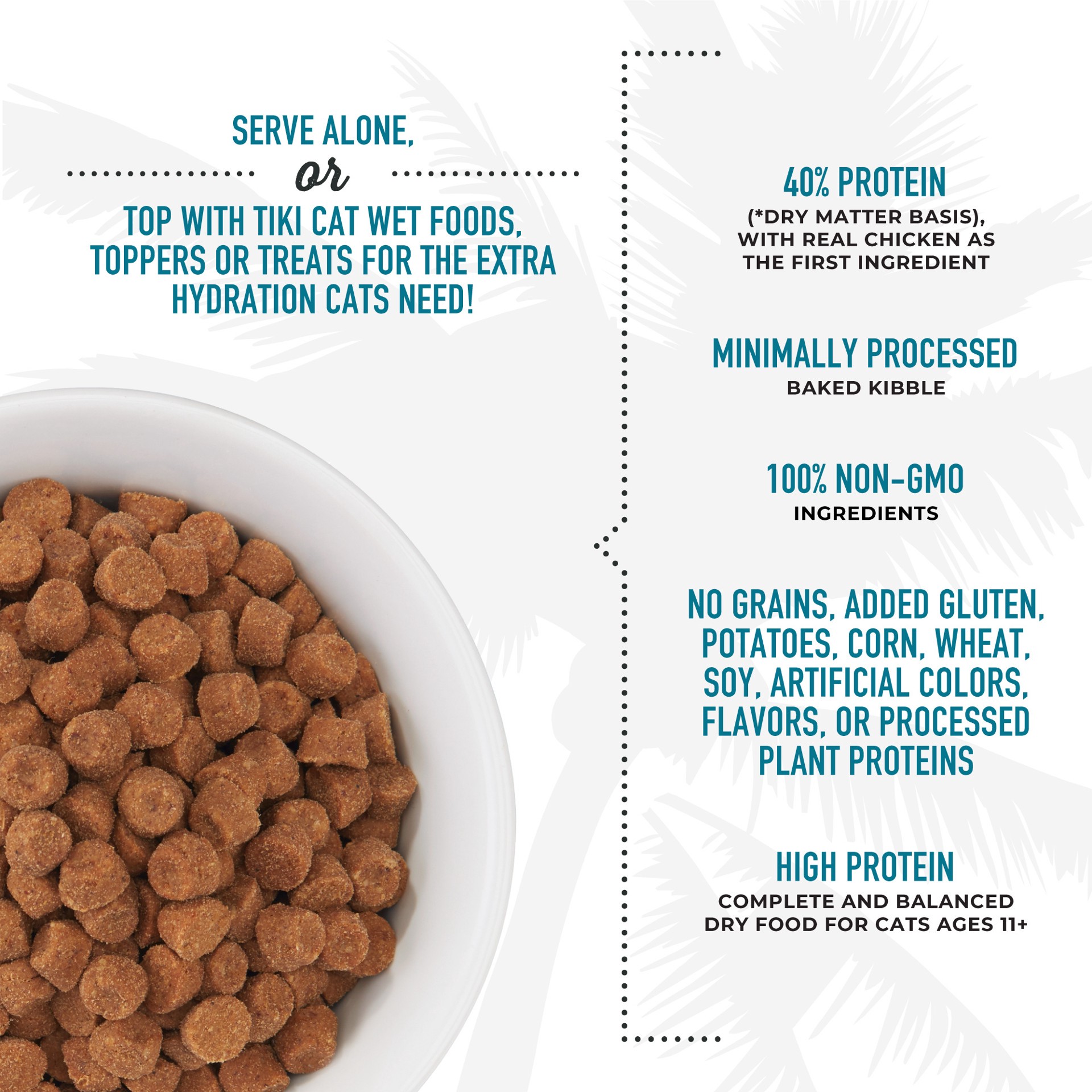 slide 6 of 6, Tiki Cat Born Carnivore Silver Senior Health Dry Cat Food for Senior Cats, Chicken & Herring Meal, 2.8 lbs. Bag, 2.8 lb