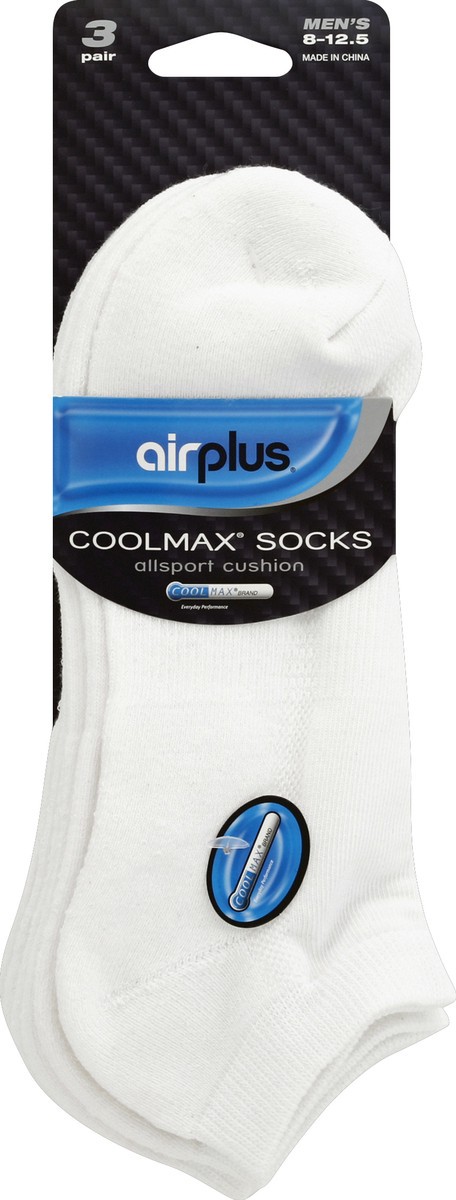 slide 2 of 2, Airplus Coolmax Sock White, 3 ct
