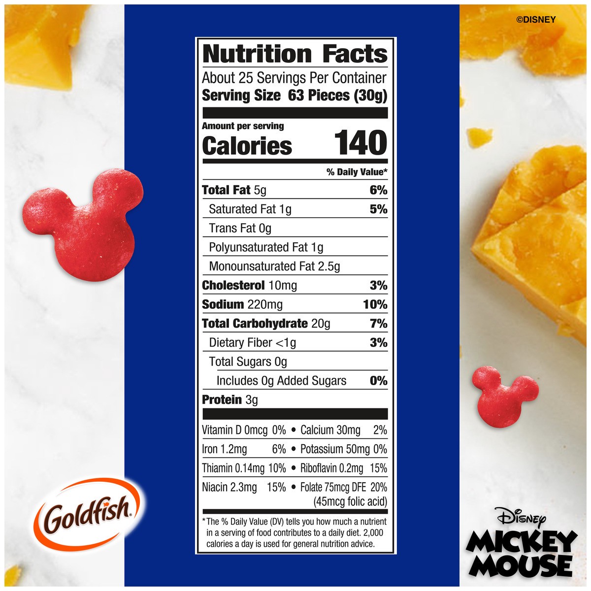 slide 10 of 12, Goldfish Disney Mickey Mouse Cheddar Crackers, Snack Crackers, 27.3 oz carton, 27.3 oz