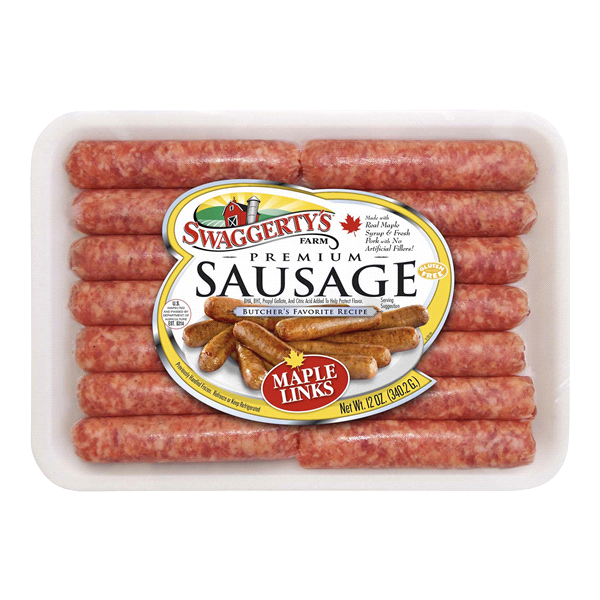 slide 1 of 1, Swaggerty's Farm Sausage Links, Maple Flavor, Premium, 12 oz