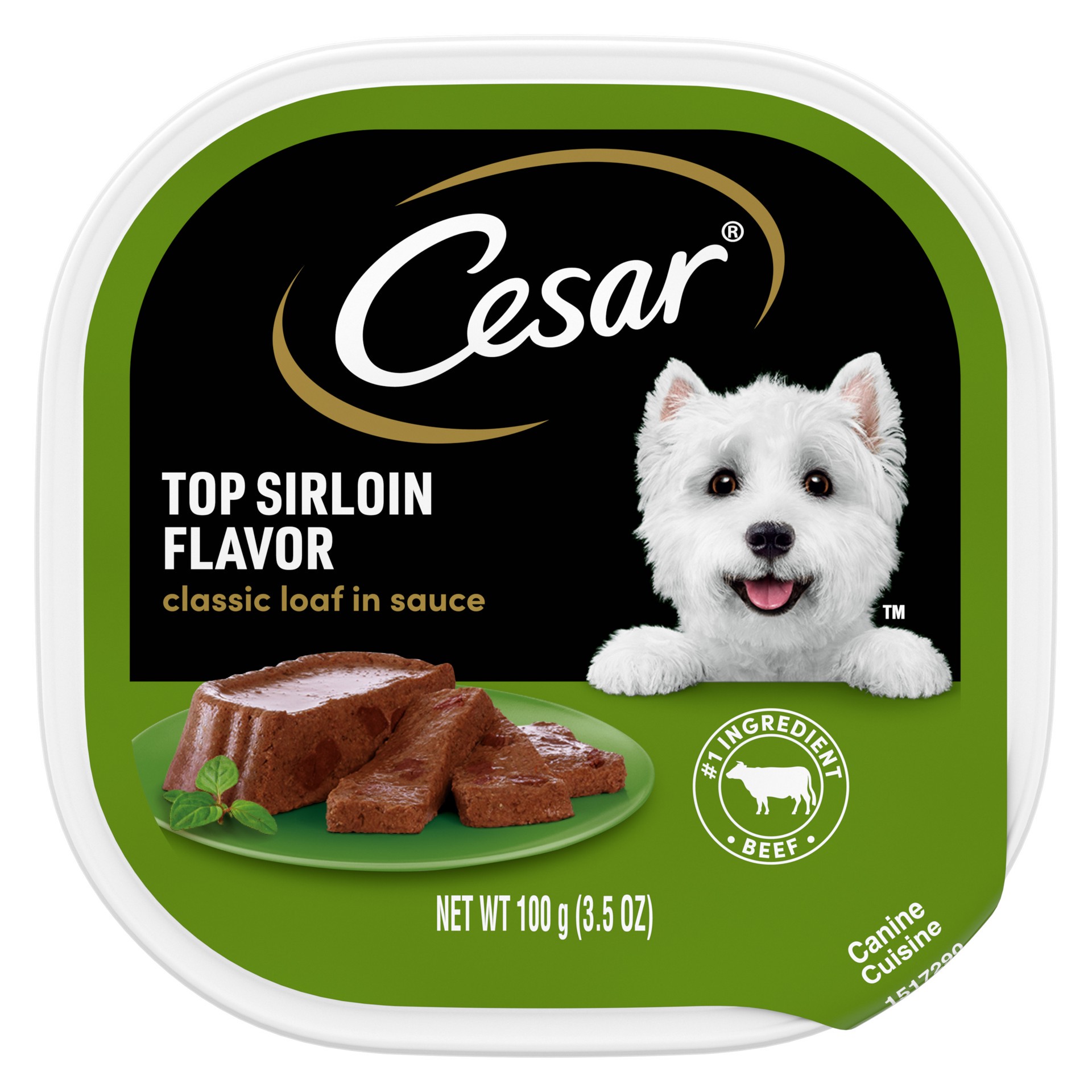 slide 1 of 4, CESAR Wet Dog Food Classic Loaf in Sauce Top Sirloin Flavor, (24) 3.5 oz. Easy Peel Trays, 3.5 oz