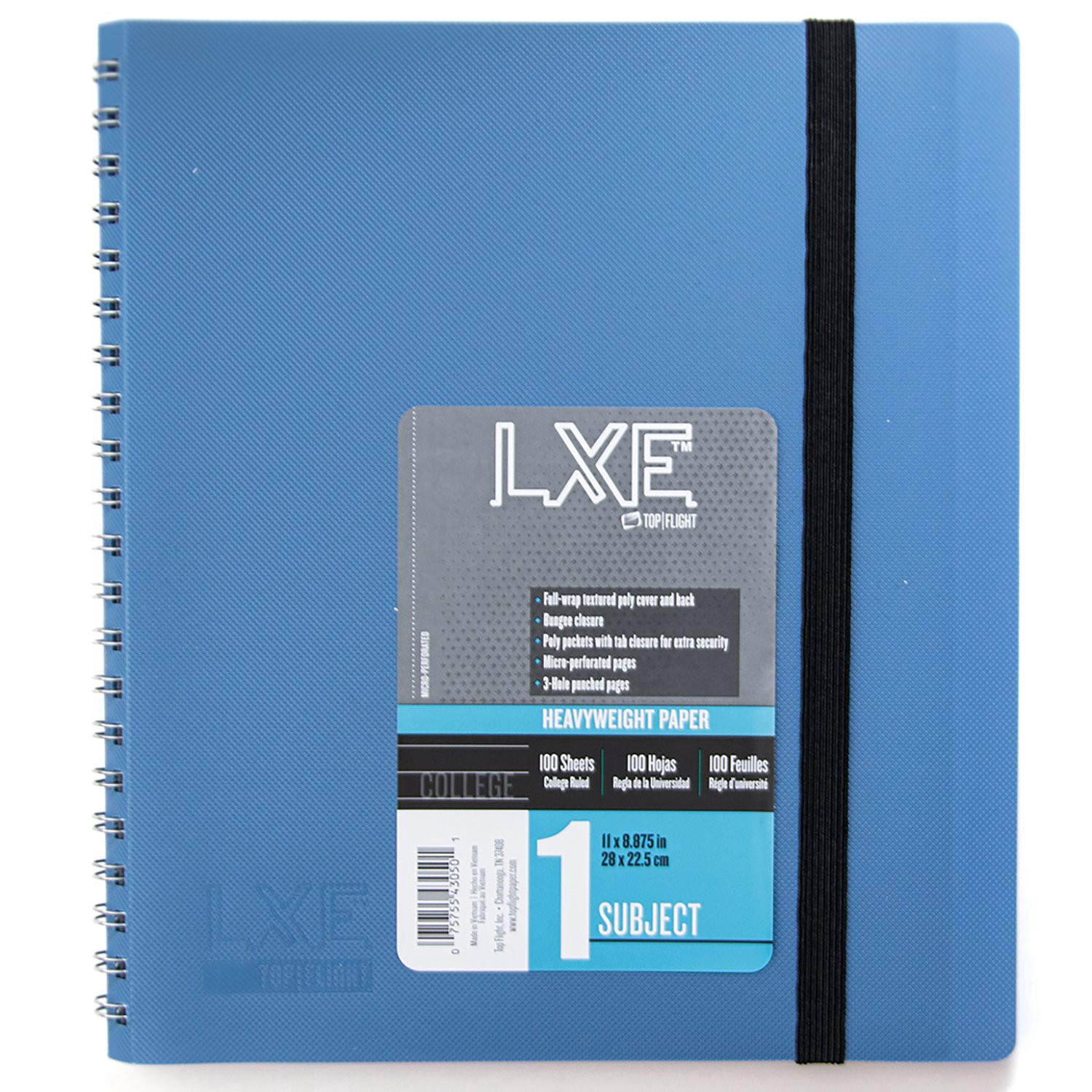 slide 1 of 1, Top Flight LXE 1 Subject Purple Notebook, 100 ct