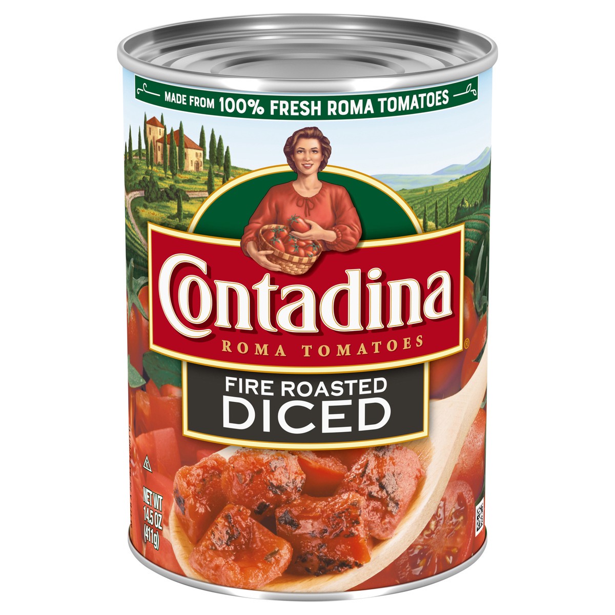 slide 11 of 12, Contadina Fire Roasted Diced Tomatoes 14.5 oz., Can, 14.5 oz