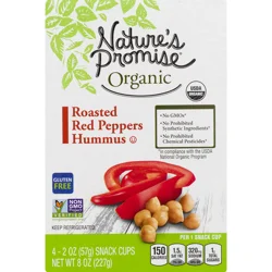 Nature's Promise Organic Roasted Red Pepper Hummus Snack Single Cups 4 ct