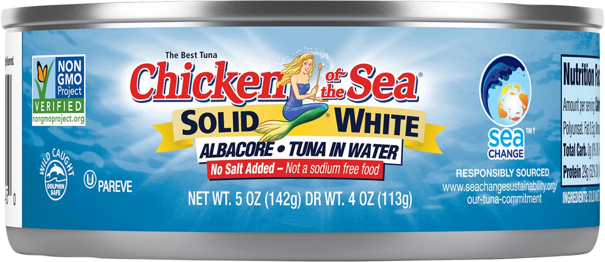 slide 5 of 7, Chicken of the Sea No Salt Added Albacore Premium Tuna in Water 5 oz, 5 oz