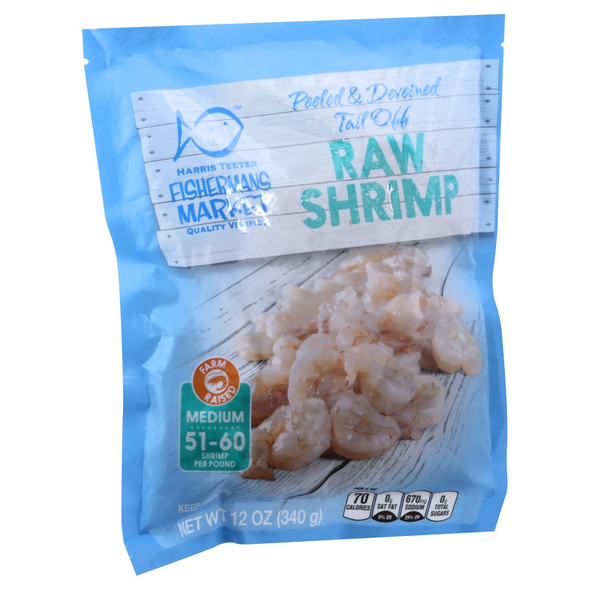 slide 6 of 9, Fisherman's Market Medium Peeled & Deveined Tail Off Raw Shrimp 12 oz, 12 oz