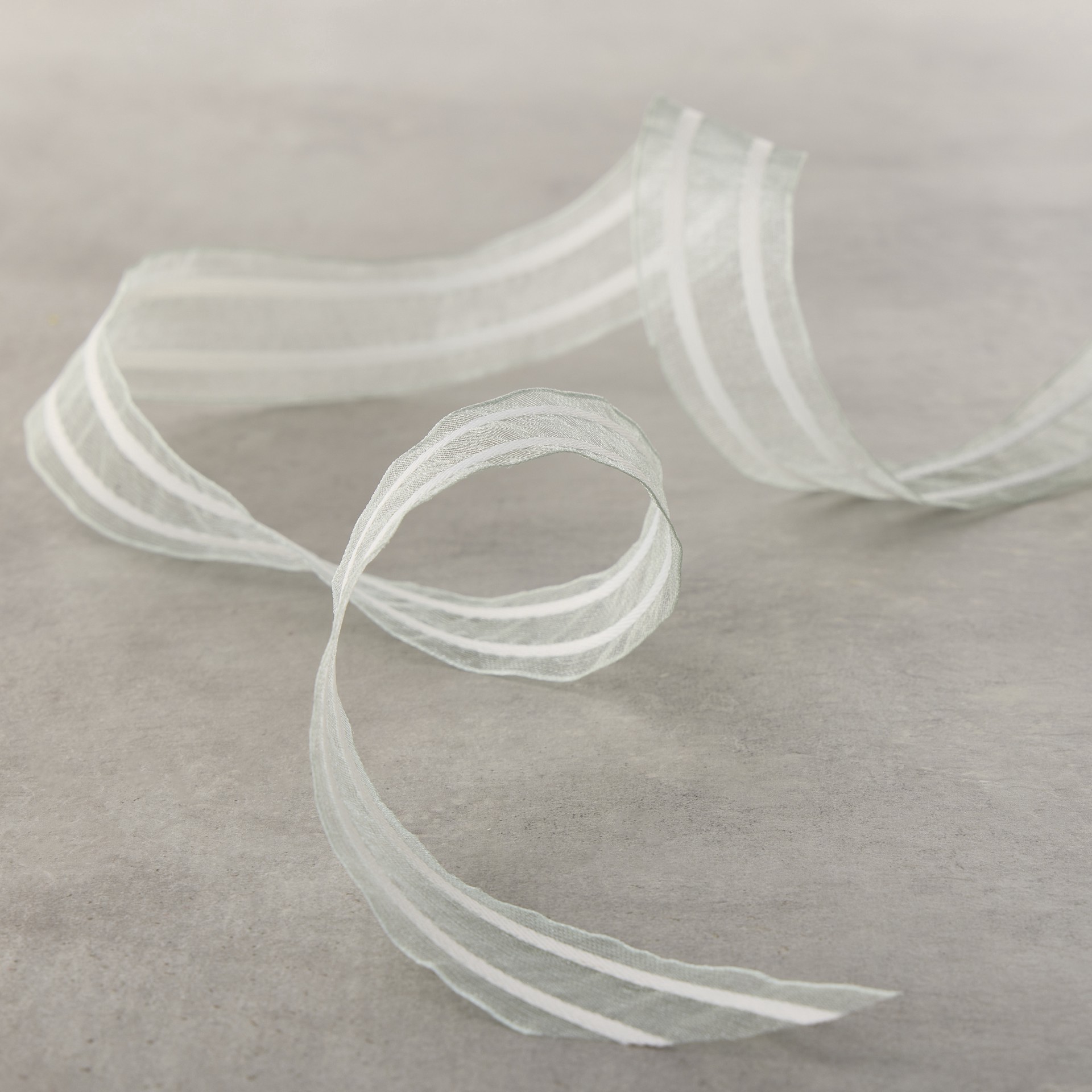 slide 2 of 2, 1" X 3yd. Sage Striped Organza Ribbon By Celebrate It Classic, 1 in x 3 yd