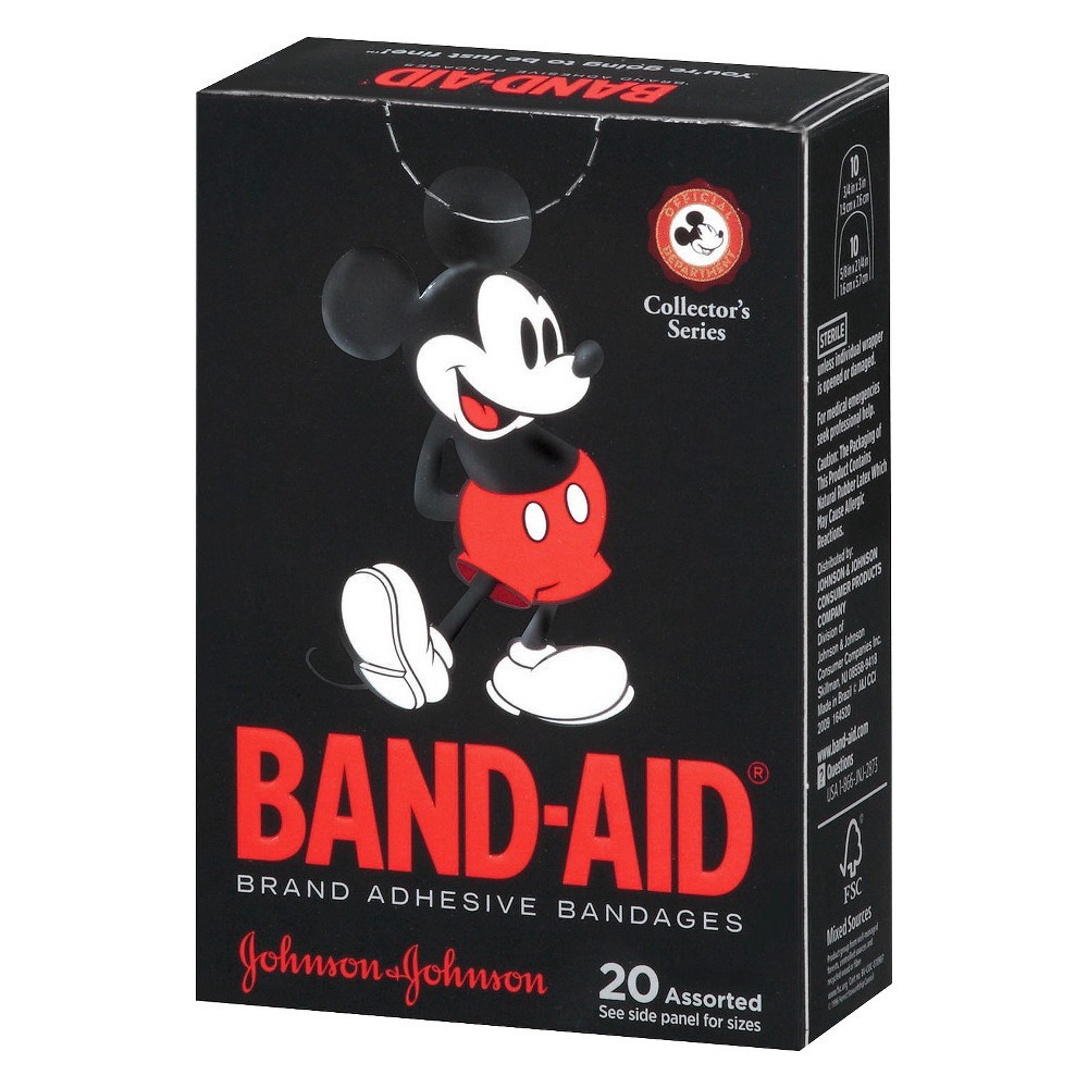 slide 8 of 8, Band-Aid Mickey Mouse Bandages, 20 ct