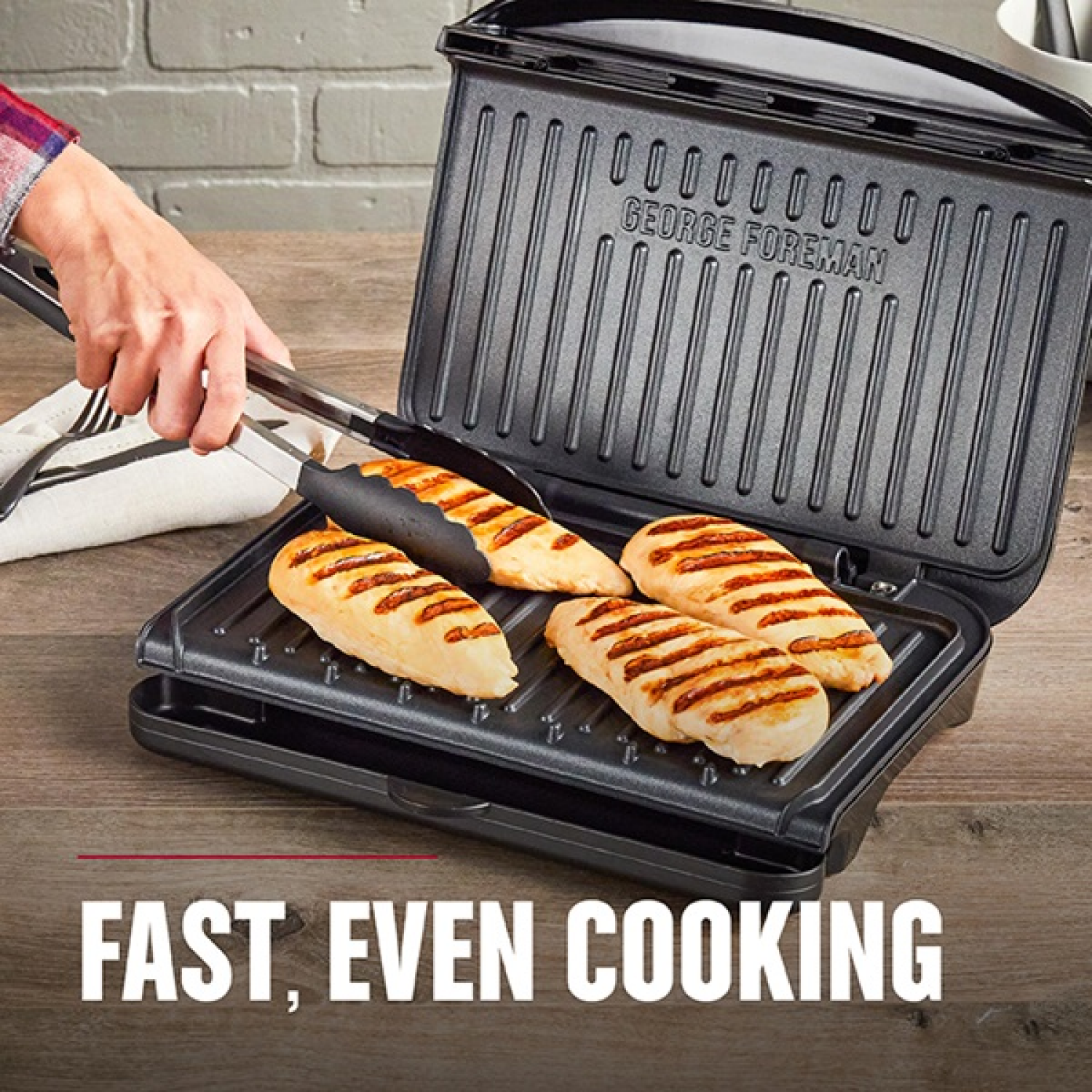 slide 3 of 8, George Foreman 5-Serving Classic Plate Electric Indoor Grill And Panini Press - Black, 1 ct