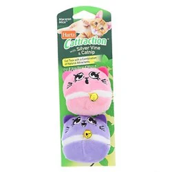 Hartz Cattraction with Silver Vine & Catnip Macaron Mice Cat Toys 2 ea