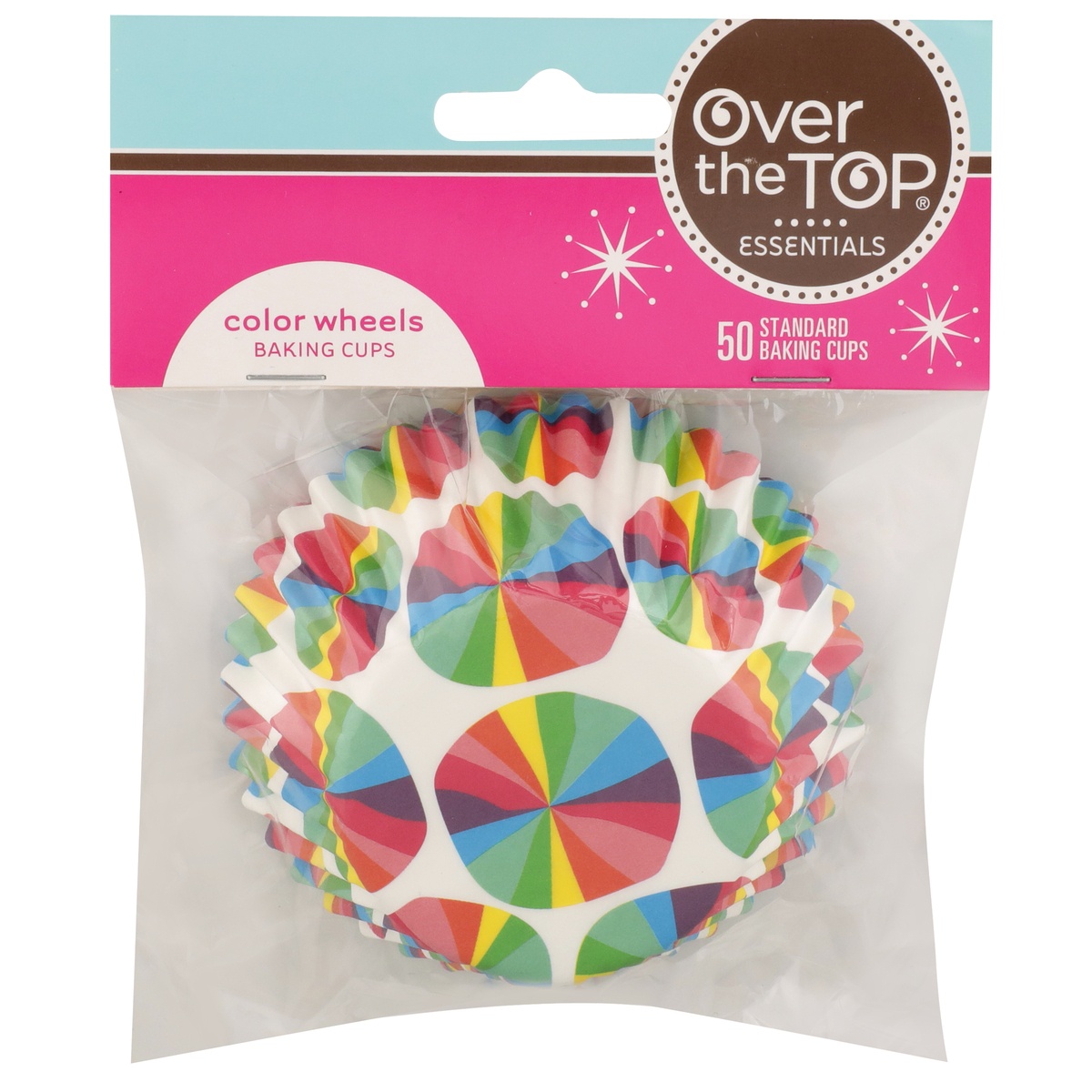 slide 1 of 1, Over The Top Color Wheels Baking Cups, 50 ct