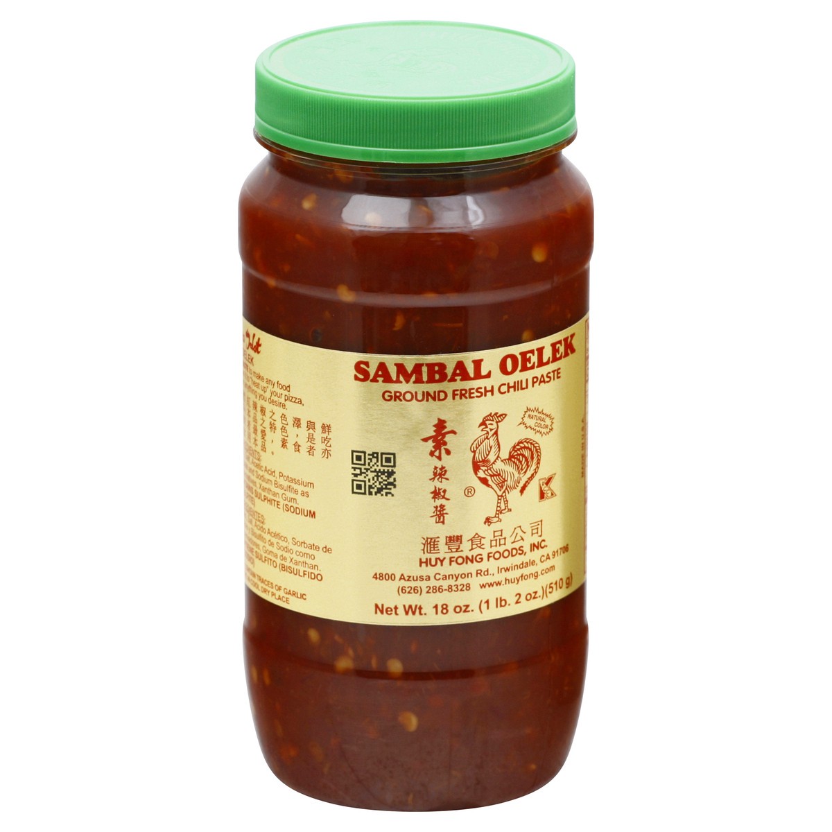 slide 2 of 9, Huy Fong Sambal Oelek Ground Fresh Chili Paste 18 oz, 18 oz