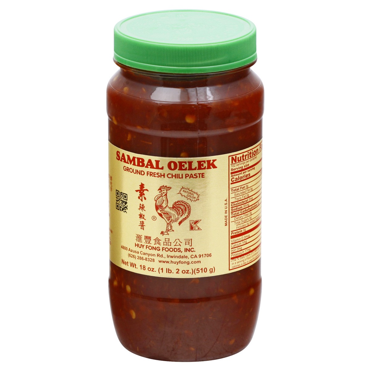 slide 3 of 9, Huy Fong Sambal Oelek Ground Fresh Chili Paste 18 oz, 18 oz