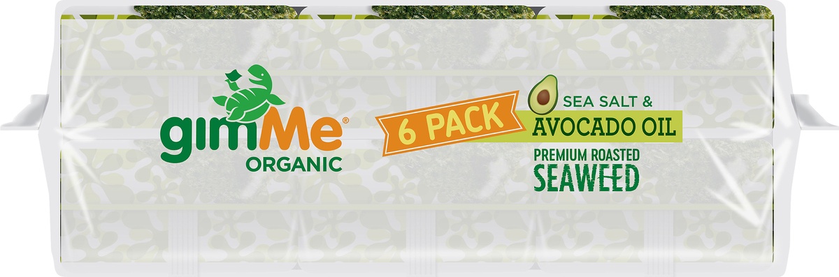 slide 3 of 7, gimMe Seaweed, Premium Roasted, Sea Salt & Avocado Oil, 6 Pack, 6 ct