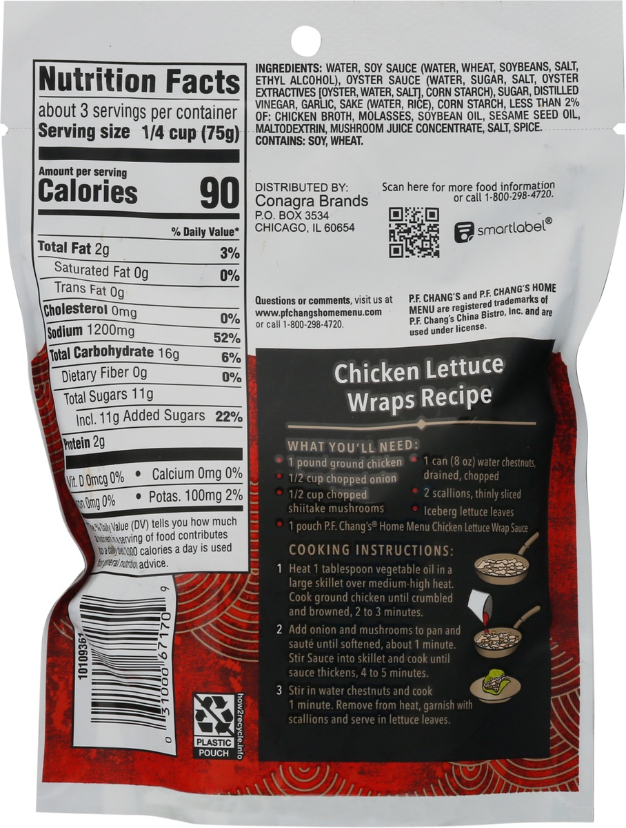 slide 5 of 9, P.F. Chang's Home Menu Chicken Lettuce Wraps Cooking Sauce Pouch, 8 oz., 8 oz