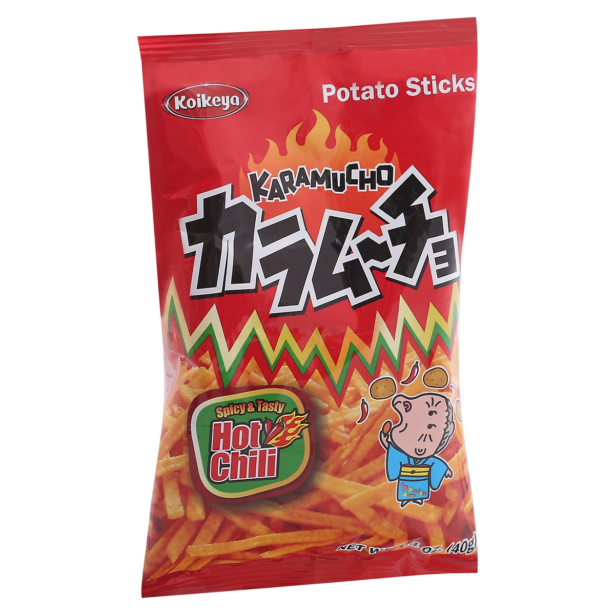 slide 2 of 9, Koikeya Karamucho Hot Chili Flavor Potato Sticks, 1.4 oz