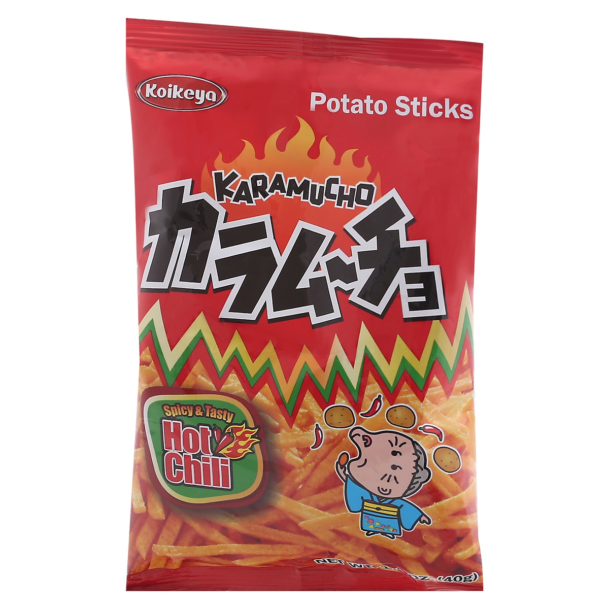 slide 3 of 9, Koikeya Karamucho Hot Chili Flavor Potato Sticks, 1.4 oz