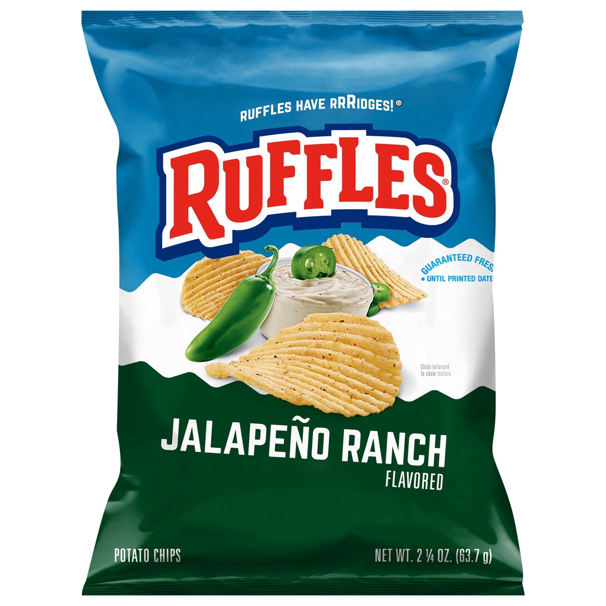 slide 6 of 8, Ruffles Potato Chips Jalapeno Ranch Flavored 2 1/4 Oz, 2.25 oz