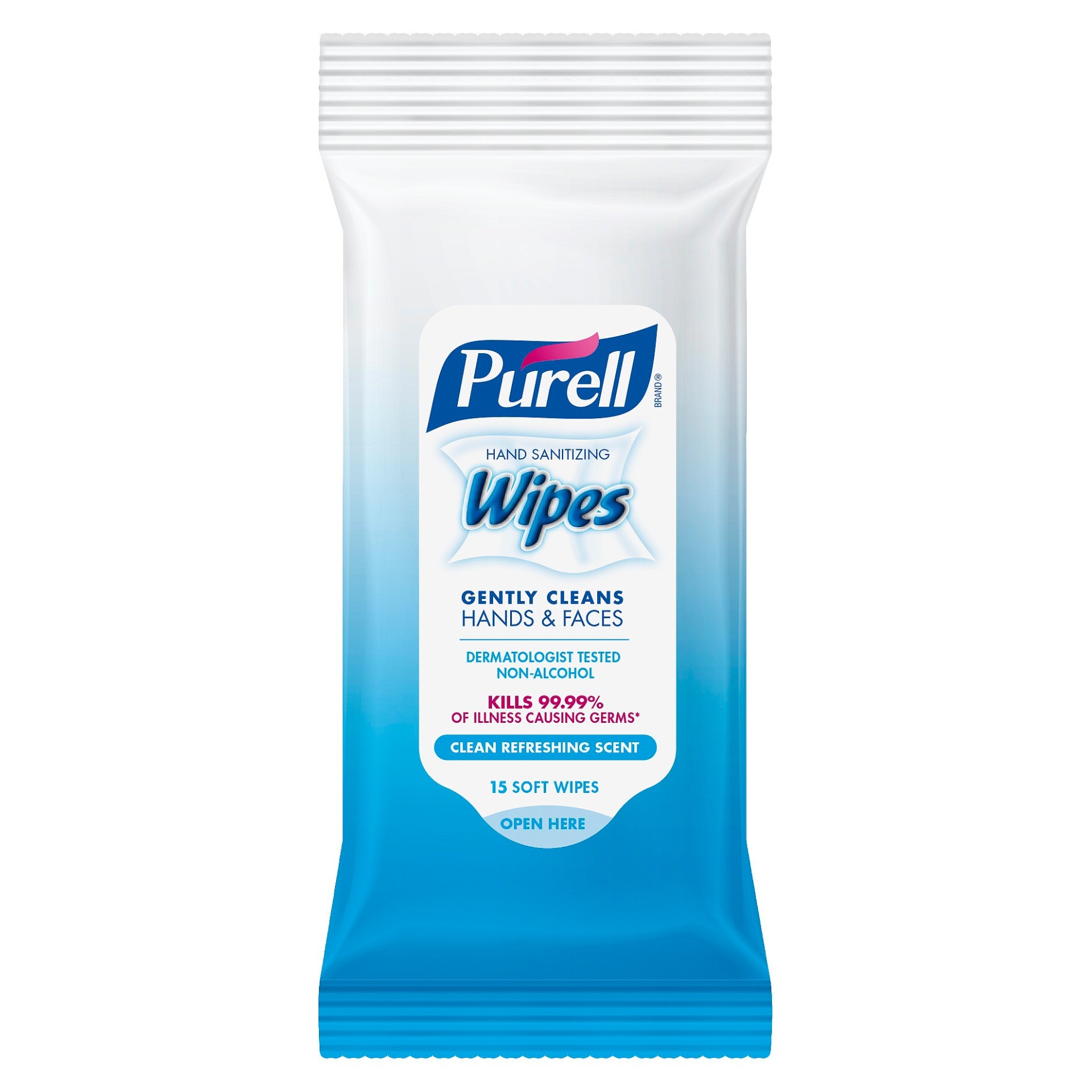 slide 1 of 1, Purell Hand Sanitizing Wipes Clean Refreshing Scent - Trial Size - 15ct, 15 ct