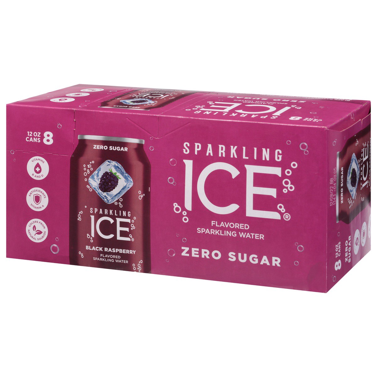 slide 2 of 9, Sparkling ICE Zero Sugar Black Raspberry Flavored Sparkling Water 8 - 12 fl oz Cans, 8 ct