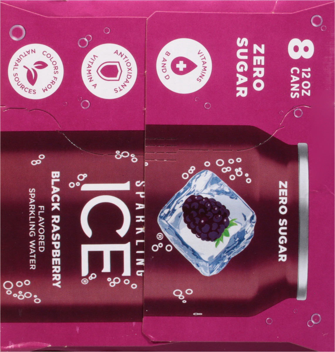 slide 7 of 9, Sparkling ICE Zero Sugar Black Raspberry Flavored Sparkling Water 8 - 12 fl oz Cans, 8 ct