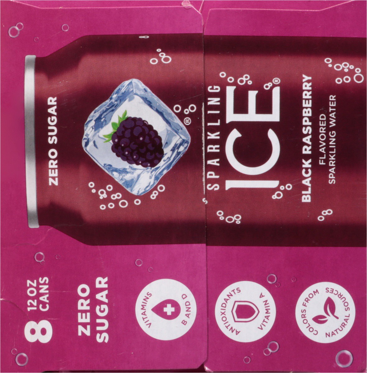 slide 5 of 9, Sparkling ICE Zero Sugar Black Raspberry Flavored Sparkling Water 8 - 12 fl oz Cans, 8 ct