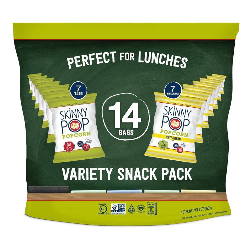 slide 1 of 3, SkinnyPop Multipack with Cheddar and Original Popcorn - 14ct, 14 ct