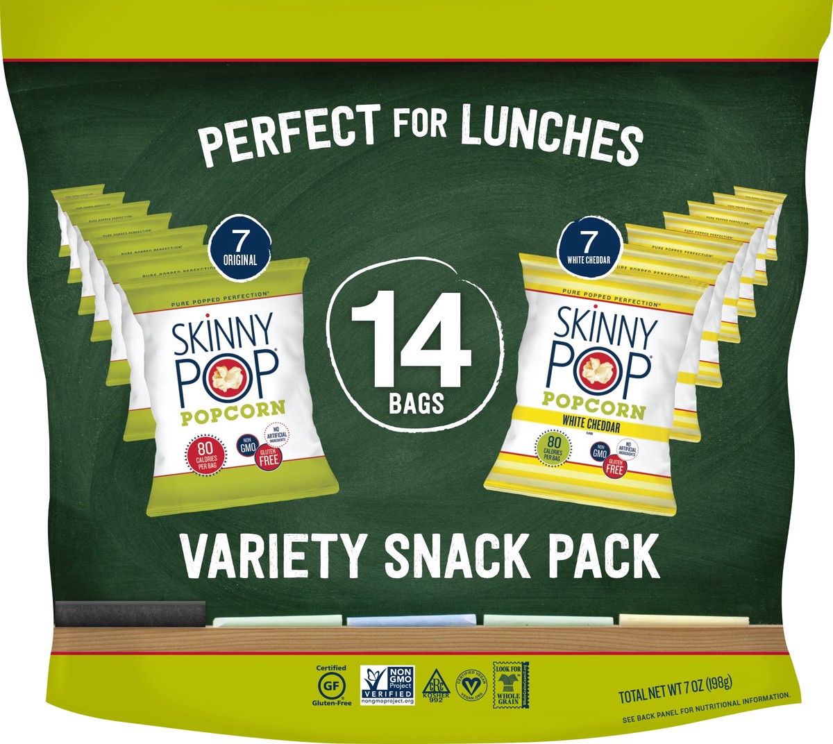 slide 2 of 3, SkinnyPop Multipack with Cheddar and Original Popcorn - 14ct, 14 ct