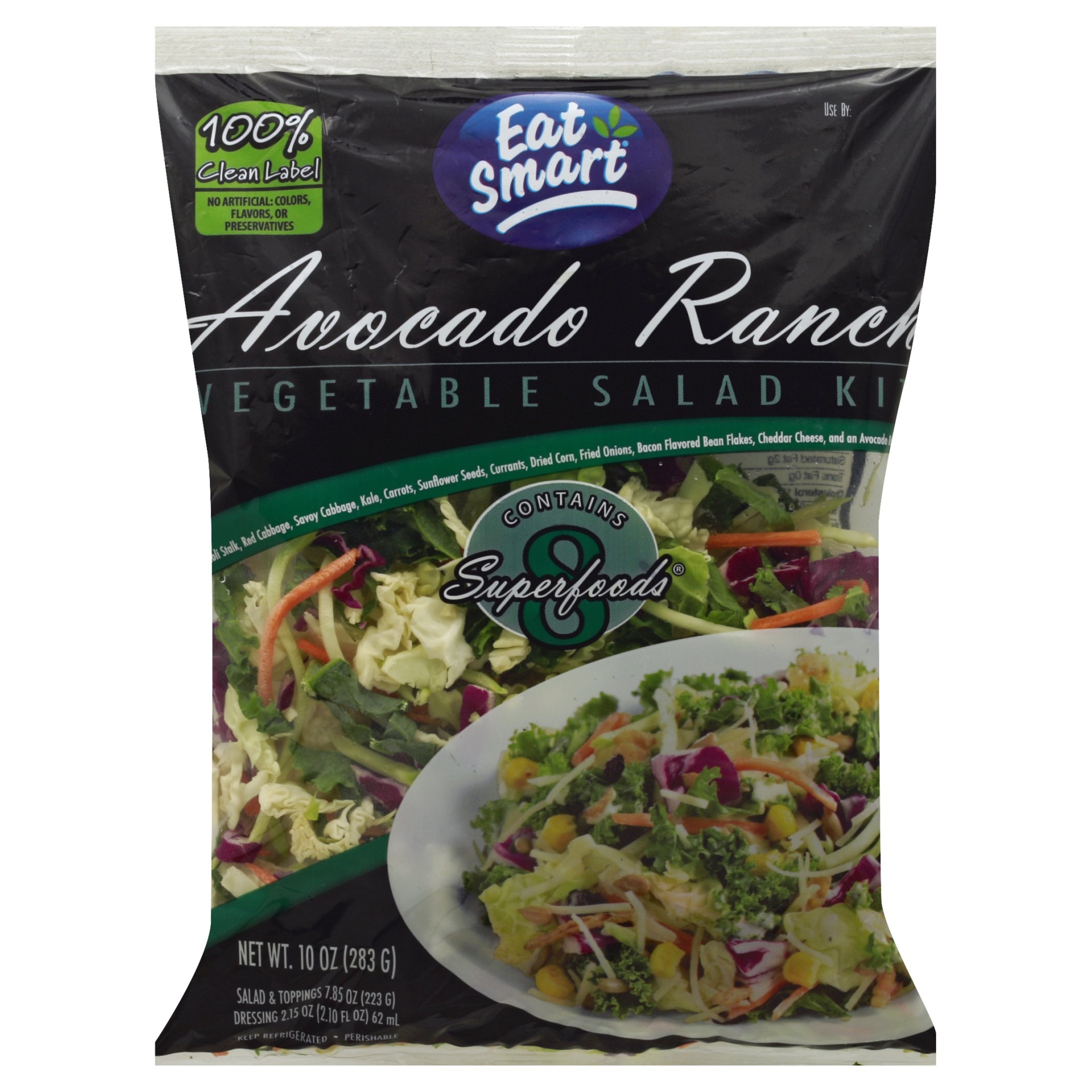 slide 1 of 4, Eat Smart Avocado Ranch Vegetable Salad Kit, 10 oz