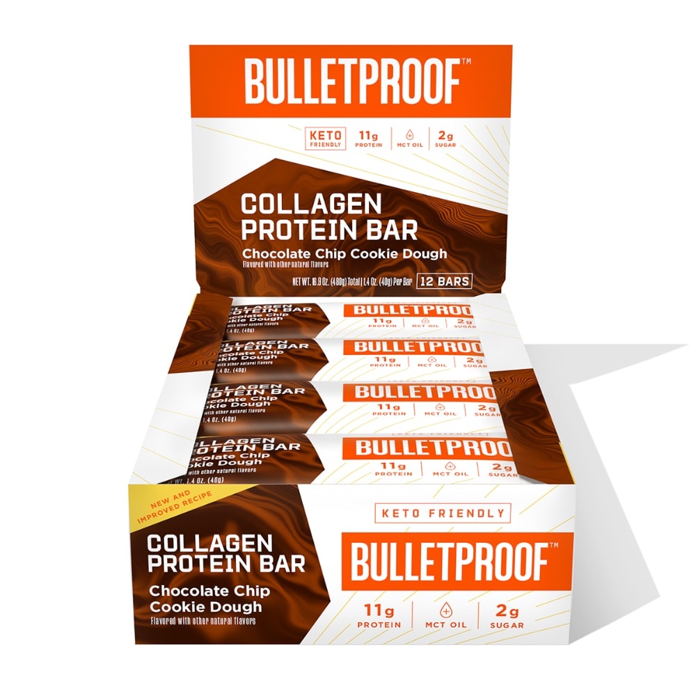 slide 1 of 1, Bulletproof Collagen Nutrition Bar Chocolate Chip Cookie Dough, 12 ct; 1.58 oz