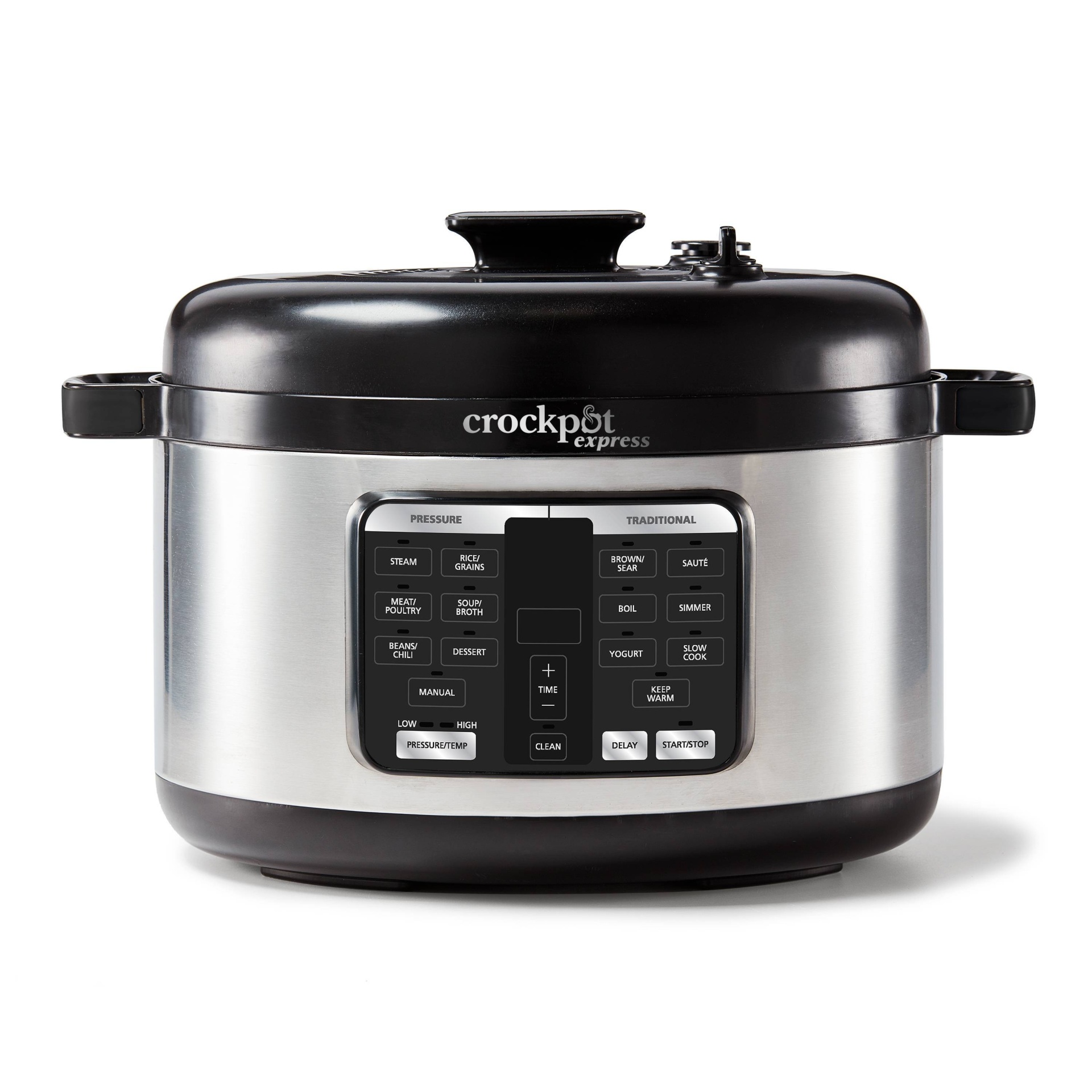 slide 1 of 1, Crock-Pot Oval Express Pressure Cooker - Black, 6 qt